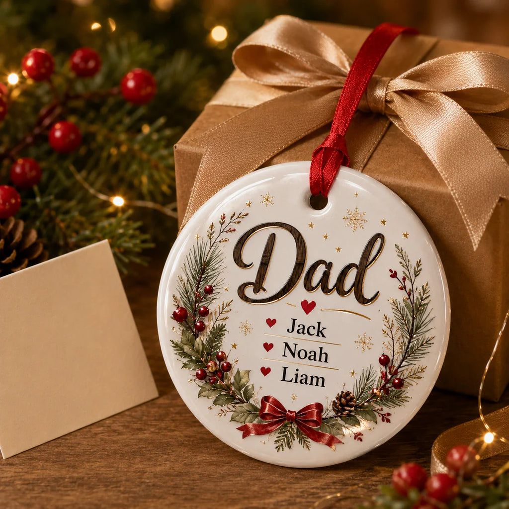 Personalized Dad Ornament With Kids Names – Christmas Keepsake