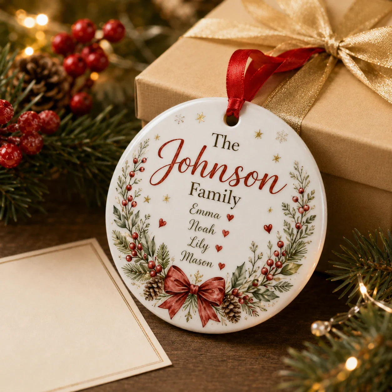 Personalized holiday keepsake ornament for family