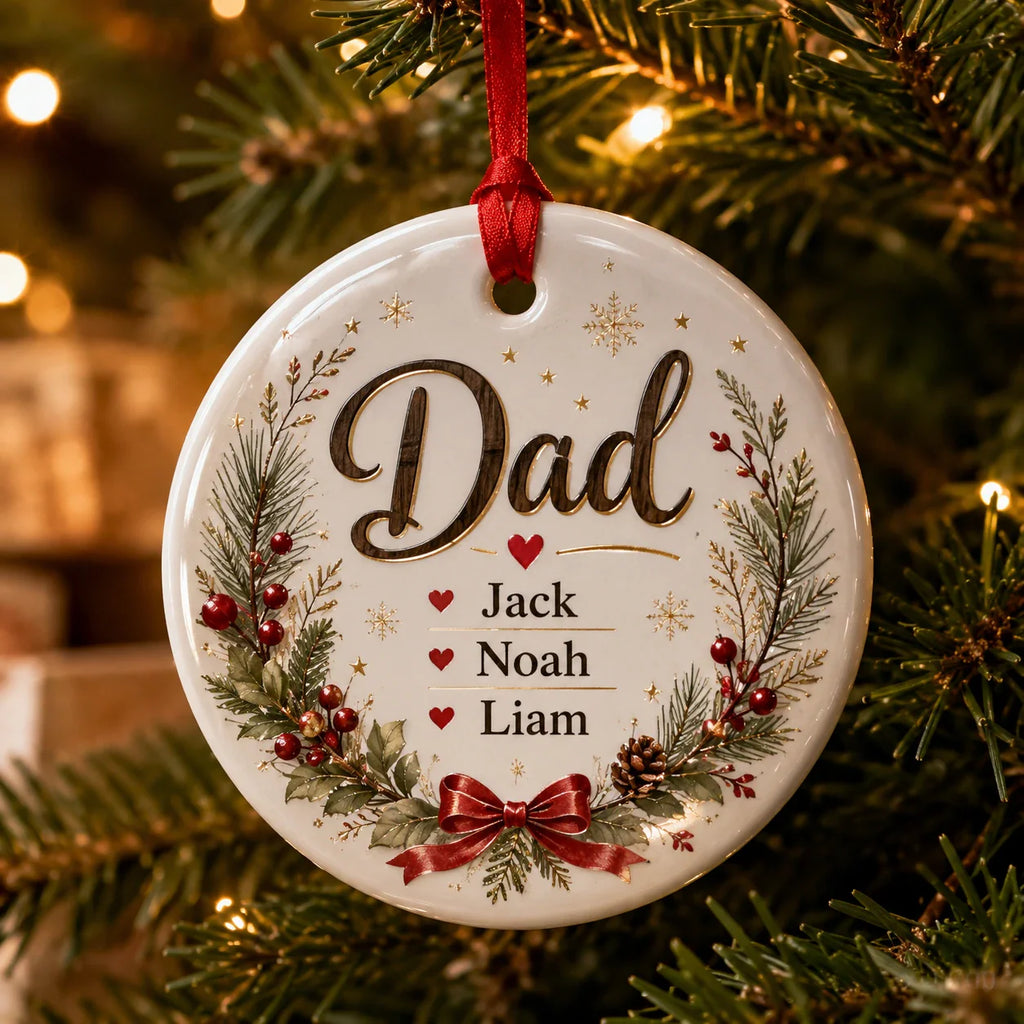 Personalized Dad Ornament With Kids Names – Christmas Keepsake